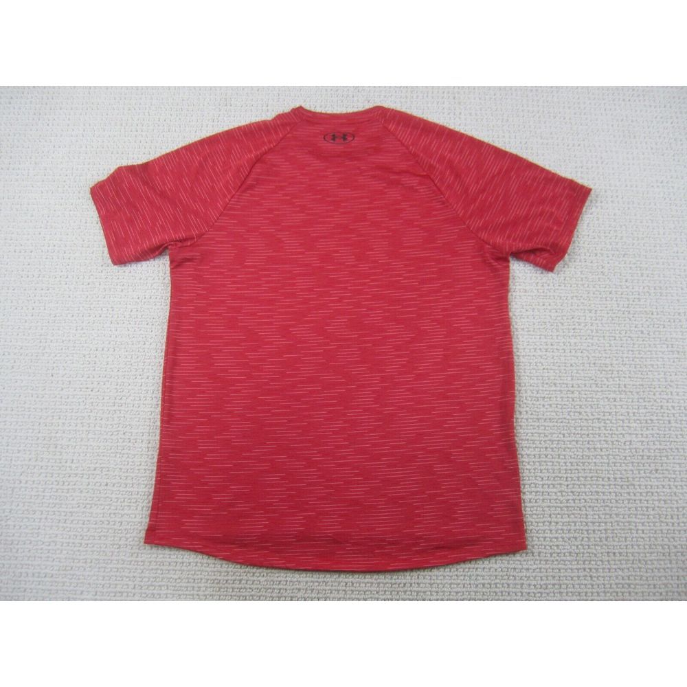 Under Armour Shirt Mens Medium Red Short Sleeve Crew Neck Polyester Casual Sport - Picture 5 of 8